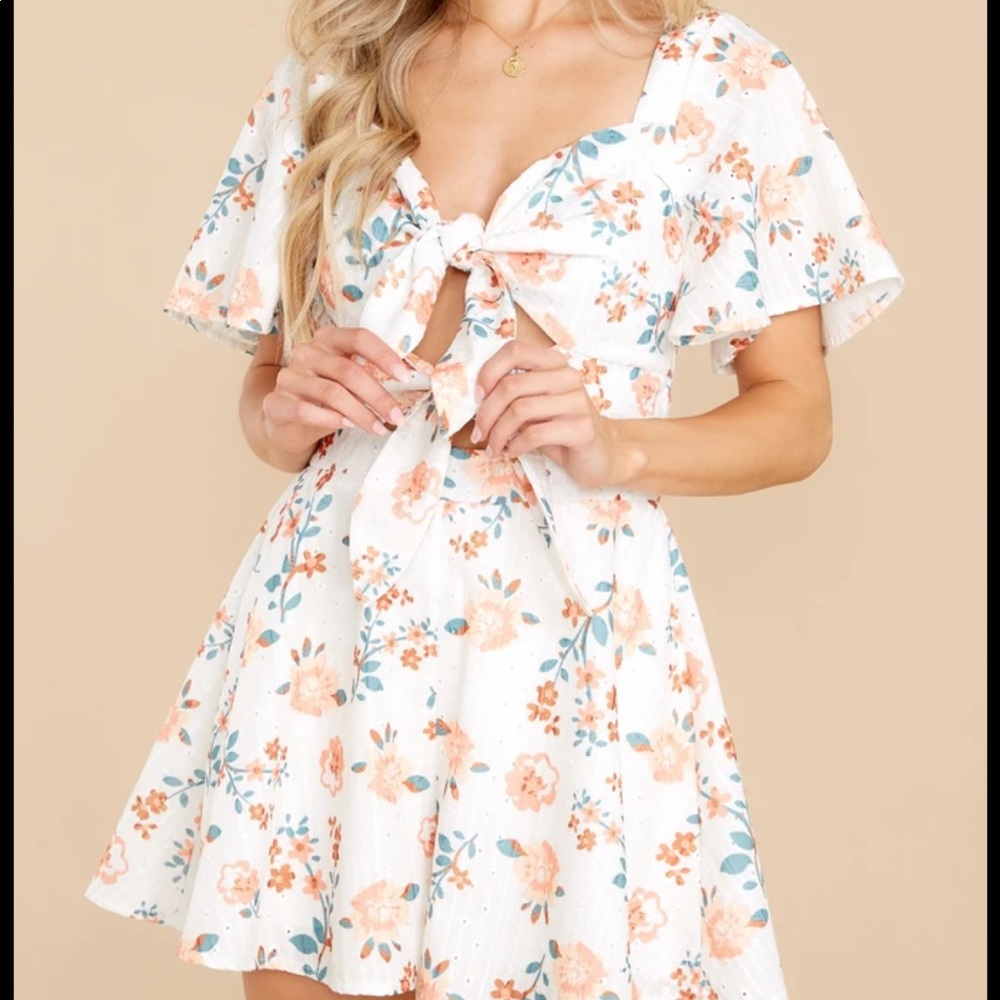 NWOT RED DRESS BOUTIQUE Floral Cut Out Romper